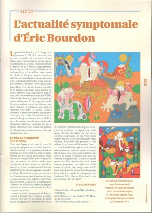Arts : L'actualité symptomale d'Eric Bourdon - Éléments