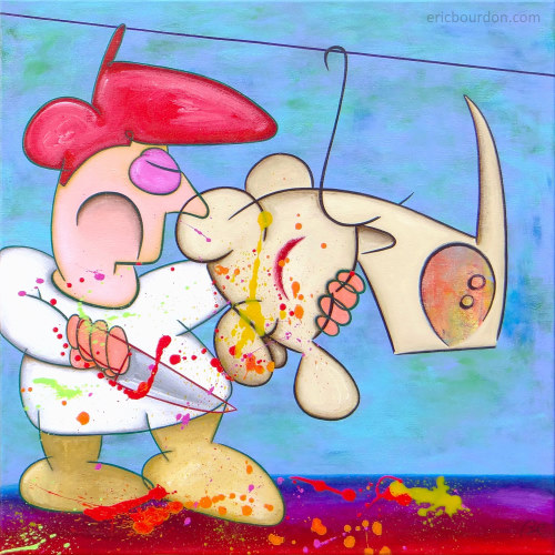 abattoir aux dessins peinture acrylique eric bourdon