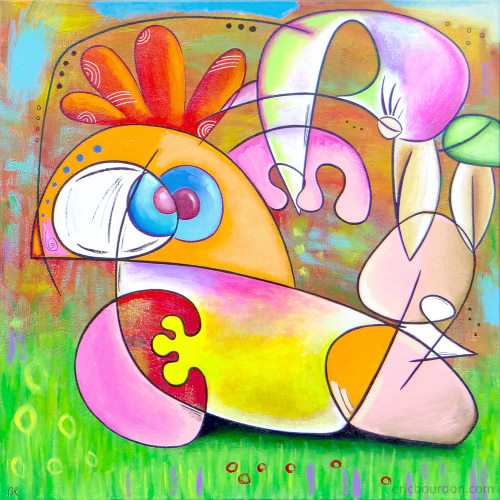 bird pédicure tableau galerie peintre eric bourdon 500
