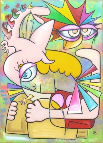 drôles d'oiseaux peinture acrylique eric bourdon