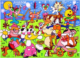 À la folie... Tableau peinture acrylique Eric Bourdon