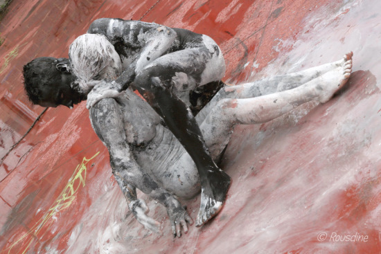 nu body painting rouge blanc eric bourdon