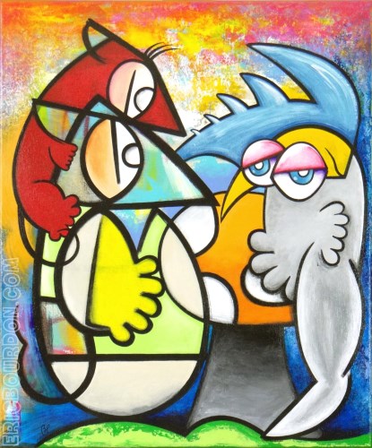 oracle hibou muet peinture galerie eric bourdon
