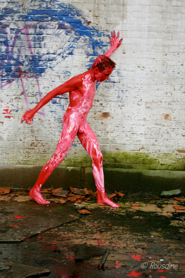 rouge blanc rose nu corps peinture bodypainting eric bourdon