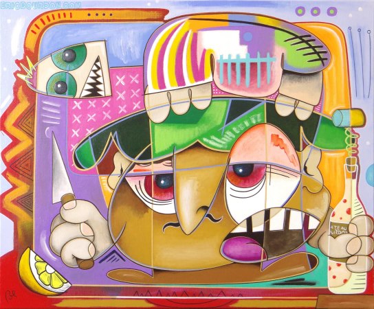 saute de poisson sur salade du chef peinture eric bourdon