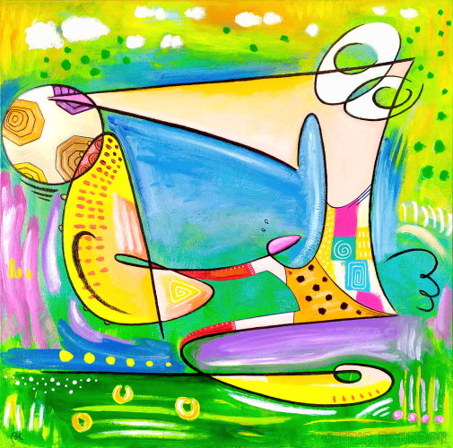 semi-abstraction footballistique galerie peinture eric bourdon